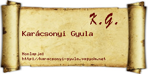 Karácsonyi Gyula névjegykártya