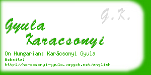 gyula karacsonyi business card